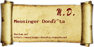 Messinger Donáta névjegykártya
